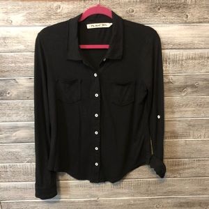 Black Michael Stars Button Up with Pockets